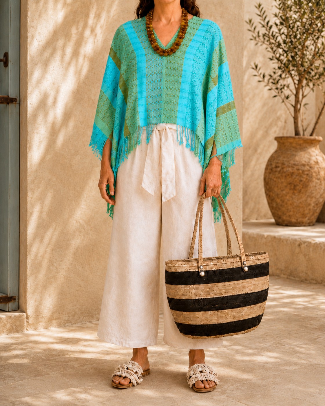Poncho Acuamarino 2