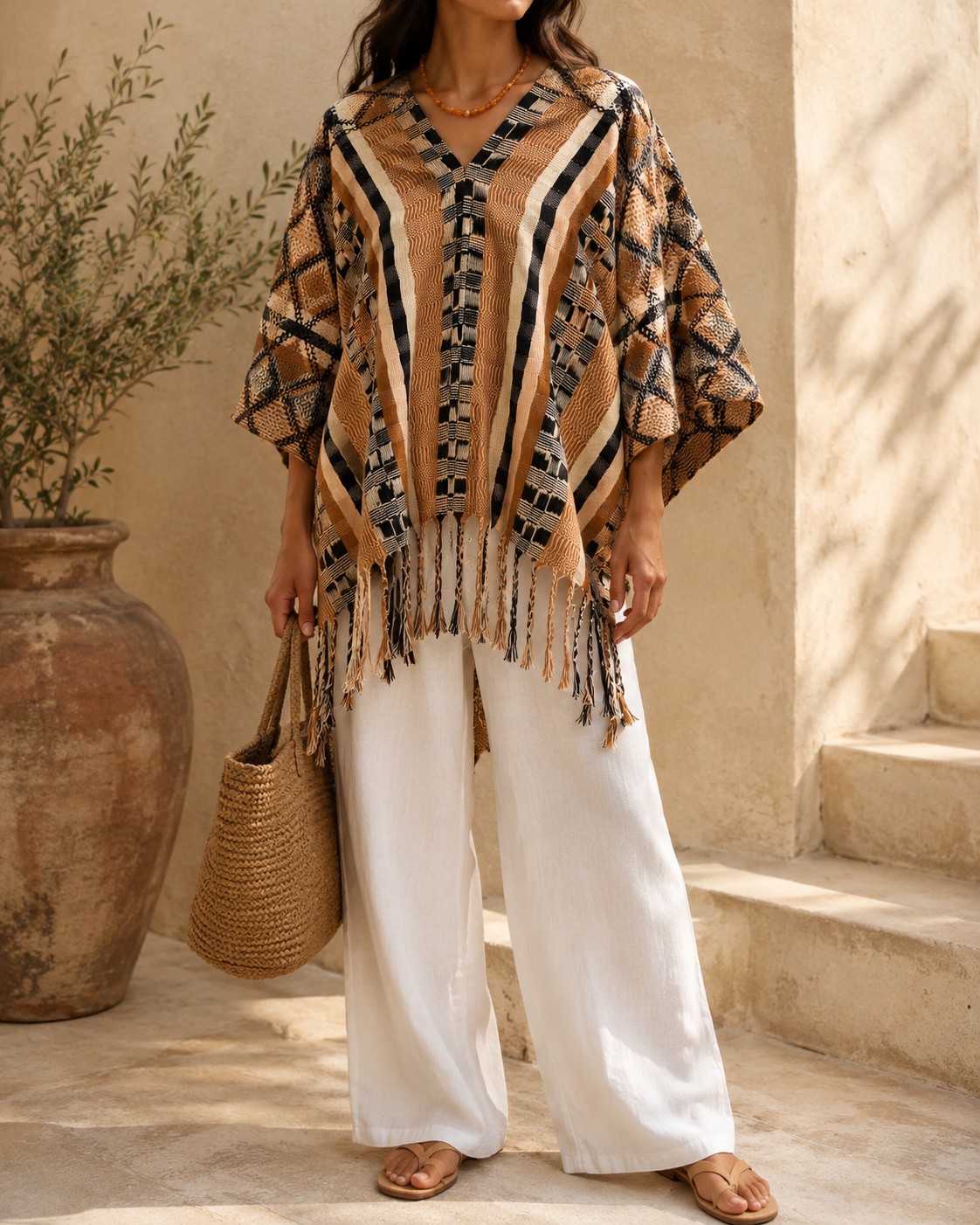Poncho Negro con Arena 2